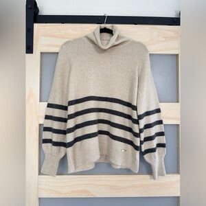 ✨ Michael Kors Striped Turtleneck Sweater | Merino Wool Alpaca Blend | M